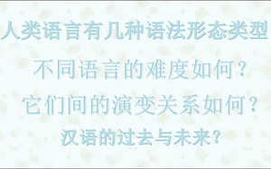 人类语言有几种形态类型？难度如何？如何演变？汉语的过去与未来？