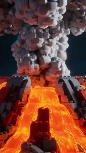 LEGO Volcano Eruption in 8 Seconds! 🌋🔥