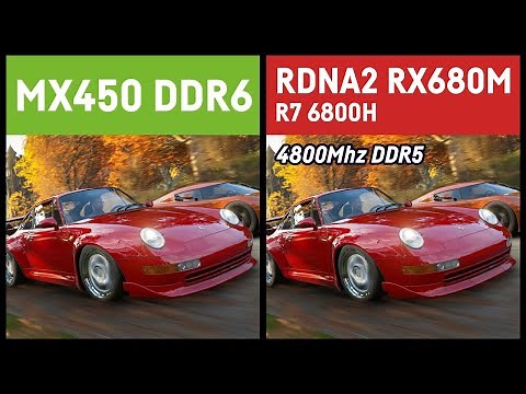 MX450 DDR6 vs. Radeon RX 680m (RDNA 2)