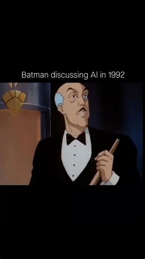 The AI Tech on Instagram: "This iconic moment from Batman: The Animated Series (1992) is a striking reminder of just how far ahead of its time the show was. Decades before AI became part of everyday conversation, Bruce Wayne was already describing it as the “missing link” between raw computer processing and human intuition. Hearing Batman speak about “machines that think”—entities with independent will, capable of analyzing data millions of times faster than people while still making creative le