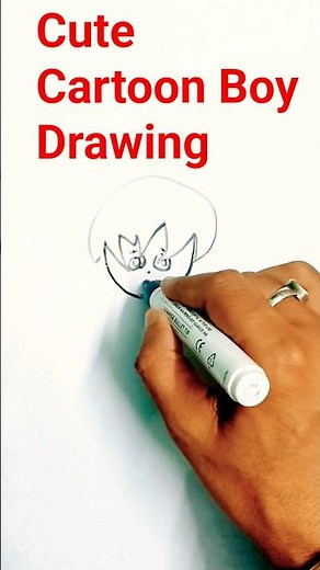 How to Draw a Cute Cartoon Boy 🧒 Easy Step by Step | Whiteboard Marker Drawing #shorts