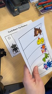 We’re exploring light and shadows this February, so here’s a new “shadow cut-and-match” activity going into our writing center! Kids color the pictures, cut out the bottom half, and glue it in place by matching the shadows. You can find this on my website, preschoolvibes.com. | Preschool Vibes