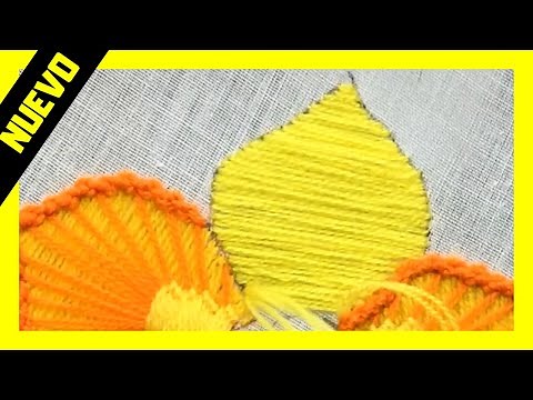 BORDADOS DE SERVILLETAS, puntadas para flores grandes