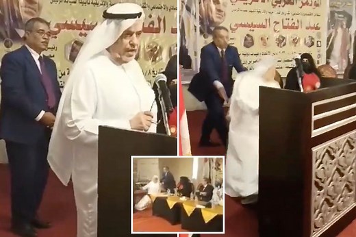 Saudi businessman Muhammad Al-Qahtani dies mid-speech in shocking video