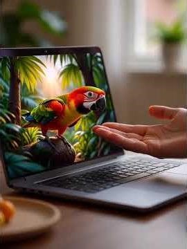 “Laptop से बाहर कूदकर हाथ पर आ गया! ✨ Unreal parrot Jump”