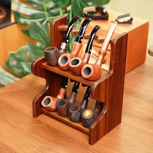 8-slot Vertical Wooden Pipe Stand –handcrafted Double-tier Tobacco Pipe Holder | Solid Wood Rack for Gentlemen’s Study or Cigar Lounge Decor - Etsy