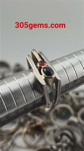 Sterling Silver Ring Mid-Century contemporary Artisan Minimalist Square Stack 8