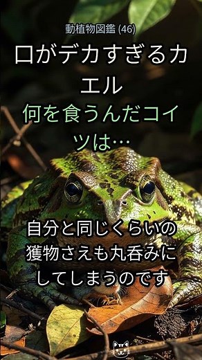 46. 😱 口がデカすぎるカエル🐸 その驚異の捕食術とは？【衝撃の生態】 #ツノガエル #カエル #両生類 #ペット #衝撃の生態 #捕食者 #奇妙な生物 #動物ドキュメンタリー