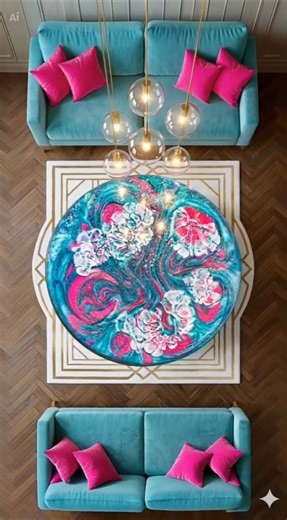 Luxury Turquoise & Shocking Pink Epoxy Table | Glitter Marble Pour | DIY Resin Art #shorts #ai