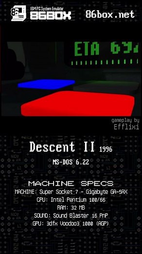 Descent II (1996) [intro cutscene] running on MS-DOS 6.22 — #retrogaming #msdos #msdosgames