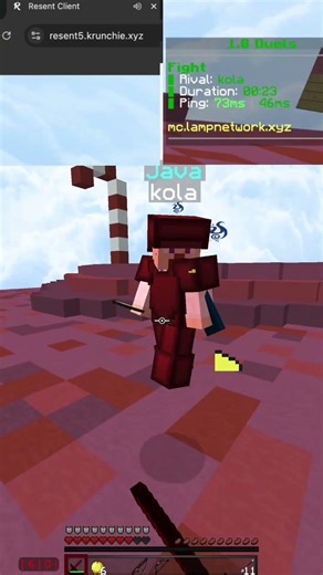 intense match with a java player while on #resentclient #eaglercraft #lampnetwork #hypixel #minemen