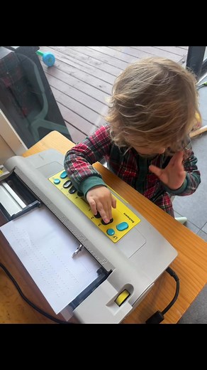 Those little wandering fingers 🥹 VD: Eddie exploring the Mountbatten whisperer, typing Braille and his fingers then scan the paper for what he has written in Braille #braille #blind | Life with Lily, Andy and Eddie
