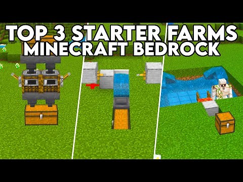 3 EASY Starter Farms In Minecraft Bedrock 1.18! : Iron Farm, XP Farm, AFK Fish Farm
