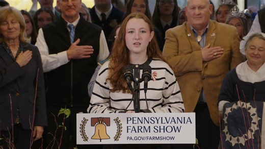 Schuylkill County's own Carly Green, of Tamaqua, helped open the 2026 Pennsylvania Farm Show in Harrisburg on Saturday morning by singing the National Anthem. She was the winner of the statewide "Oh, Say Can You Sing?" contest. | Skook News