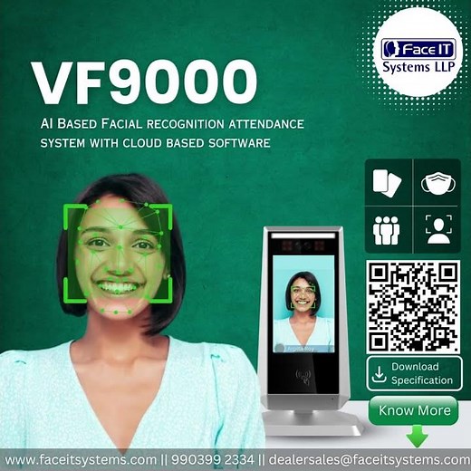 VF9000 AI-Based Facial Recognition Attendance System With Cloud Based Software | FaceITSystems