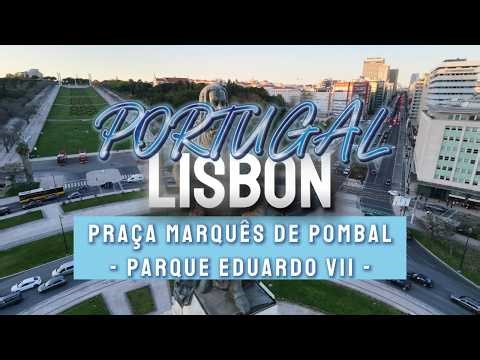 Iconic Lisbon from Above: Parque Eduardo VII & Praca do Marquês de Pombal (4K Drone)