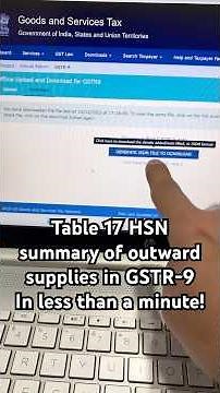 Table 17 OUTWARDS HSN SUMMARY | GSTR-9| Easily upload HSN data by this JSON Tool in minutes|Table 12