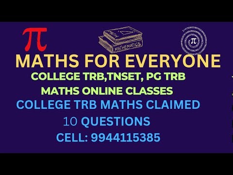 COLLEGE TRB MATHS 2026 ANSWER KEY AND CLIMED 10 QUESTIONS