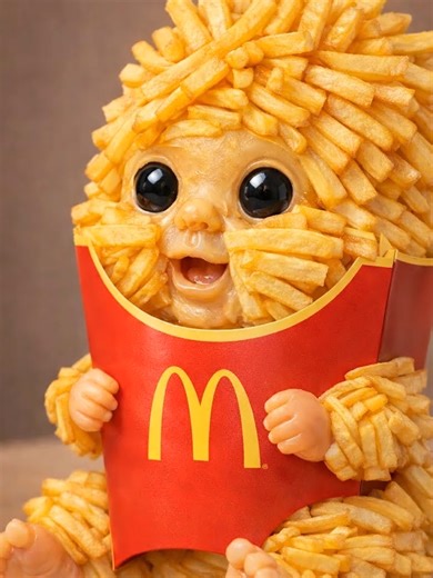 Mc Donald's French Frite Baby Eating ASMR 🍟#satisfyingvideo #eating #aiasmr #asmr #fyp