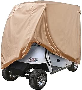 Tough Cover Premium Golf Cart Cover, Heavy Duty 600D Marine Grade Fabric, Covers Most Passenger Golf Carts. Protection Against Water, Wind, Golf Cart Accessories…
