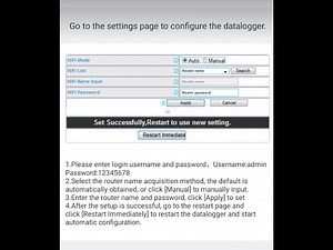 Configure Growatt WIFI-S datalogger with IP address 192.168.10.100 in 5Ghz process 2