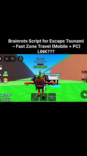 Escape Tsunami (Brainrots) Script UI Showcase – Remove Tsunami & Teleport All Zones 🌊 (Mobile + PC)