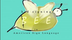Toddler signing BEE in ASL