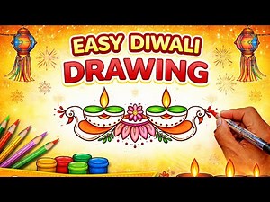 Easy Diwali Drawing ✨ | Quick & Beautiful Deepavali Art for Beginners 🪔 #rangoli