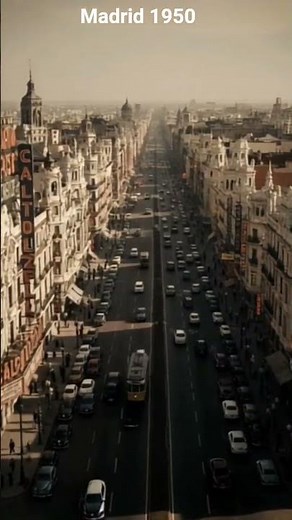 “Madrid 1950 | Vintage Streets, Classic Spain | Old Europe in Timeless Beauty 🇪🇸✨”