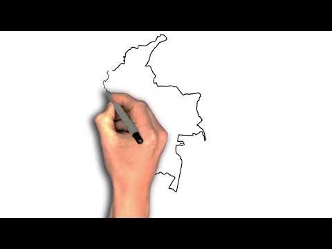 Easy to map of Colombia drawing