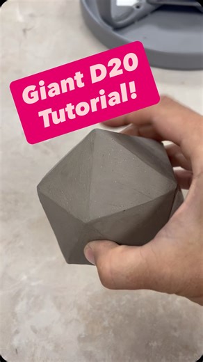 Trey Foster on Instagram: "This is really a two part tutorial. It’s a very brief introduction to using tar paper as an exoskeleton for soft slab work and it’s also a pretty in depth tutorial on how to make your own giant D20. Here is the step by step break down: 1. Cut out 20 equilateral triangles from a roll of roofing tar paper. 2. Roll a slab approximately 1/4 in thick. 3. Stick the triangles to the slab with a pony roller or a rubber rub. 4. Cut out each triangle of clay backed with the tar 