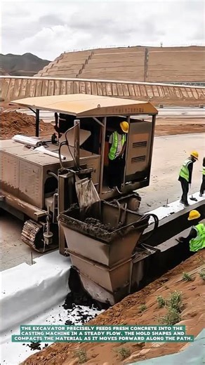 Concrete Barrier Casting Using Heavy Machinery - Satisfying jobs and machinery in the world