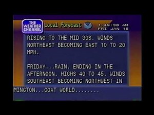 January 15, 1999 - The Weather Channel - Local Forecast - 2AM
