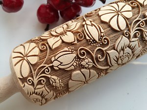 Lotus Embossing Rolling Pin Texured Roller Embossed Rolling Pin Springerle Cookie Mold Gifts for Her Doughter Clay Pottery Cookie Cutter - Etsy