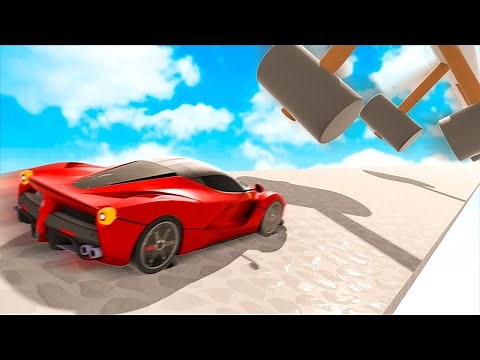 300MPH Car VS Giant WIPEOUT! Crashes Challenge