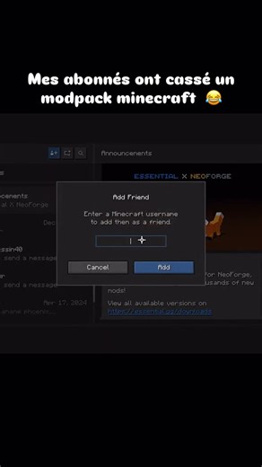 Milgere on Instagram: "Les abonnés on casse un Modpack Minecraft 😂 #minecraft #youtube #fyp #nostalgia #minecraftmemes"
