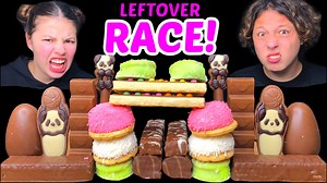 ASMR Leftover Chocolate Dessert Race! Candy Bars, Egg, Marshmallow Eating Mukbang 먹방 Tati ASMR | Tati ASMR