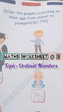 Ordinal Numbers | Maths Worksheet # 3 | Homeschool Guide