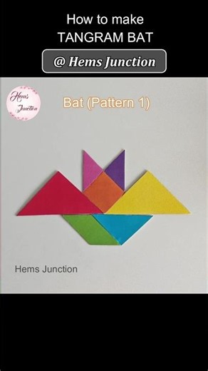 How to make Tangram Bat (2 patterns) #hemsjunction #tangram #tangrampuzzle #shorts #tangrambat