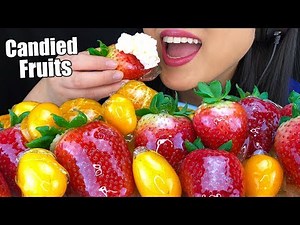 ASMR CANDIED FRUITS *Tanghulu* with WHIPPED CREAM 사탕 탕후루 糖葫芦 (Ice Cracking Eating Sounds) ASMR Phan