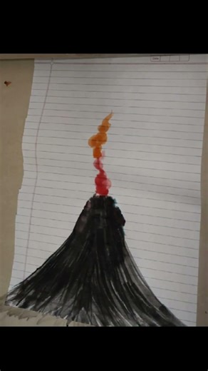 Easy volcano drawing😍 #art #drawing