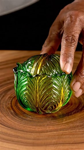 Cutting a glass orange, lettuce & donut — crispy knife ASMR #asmr #satisfying