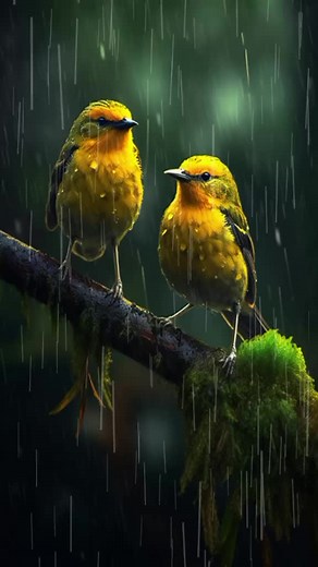 Stunning Birds in Rainy Outdoor Settings