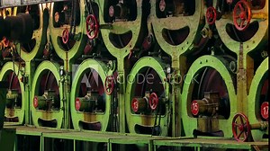 Old Manufactoring equipment Produce Paper Machine Shafts At Paper Mill. equipment. Paper Production. rolling rolls