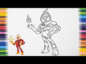 How to Draw Heatblast in BEN 10 Easy || Marker Drawing for Beginners
