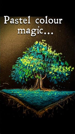 EASY PASTEL COLOUR DRAWING OF A TREE 🌳 ☺️ #art #artdrawing #easydrawing #treedrawing #youtubeshorts