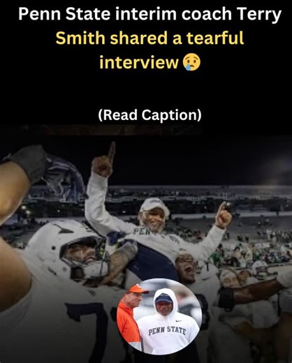 Heading on Instagram: "Penn State interim coach Terry Smith shared a tearful interview following a 22–10 Pinstripe Bowl victory over Clemson. Calling it the "greatest moment" of his life, Smith celebrated the Nittany Lions’ four-game winning streak to end a turbulent 2025 season. #pennstate #terrysmith #Clemson #PinstripeBowl #pinstripebowlvictory"