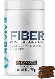 Revive MD Fiber Supplement for Digestive & Gut Health - 5g of Dietary Fiber Supports a Healthy Digestive System with Psyllium Husk & More - (Chocolate, 30 Servings)