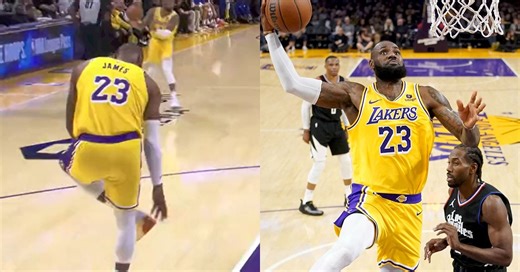 Watch: Kawhi Leonard caught sleeping by LeBron James as he zooms in for rack-attack after losing shoe