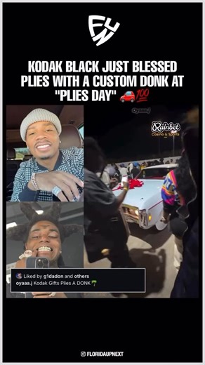 Sniper Gang Apparel on Instagram: "Kodak Black came through showing real love, blessed Plies with a custom donk at “Plies Day” 🚘💯 W move for Florida fr 🍊🌴🔥 #FloridaBoyz"